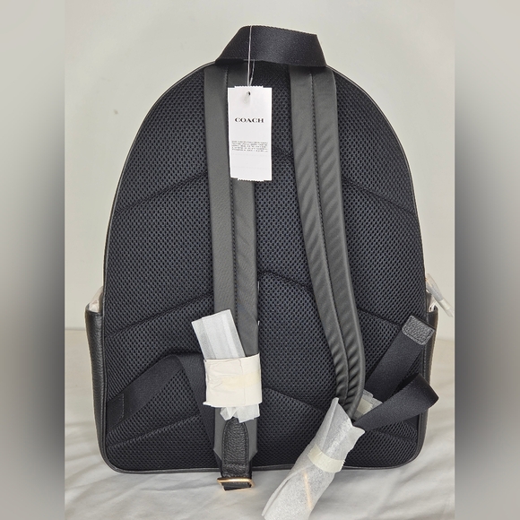 NWT Coach Black Leather Court Backpack In Large - Picture 3 of 16